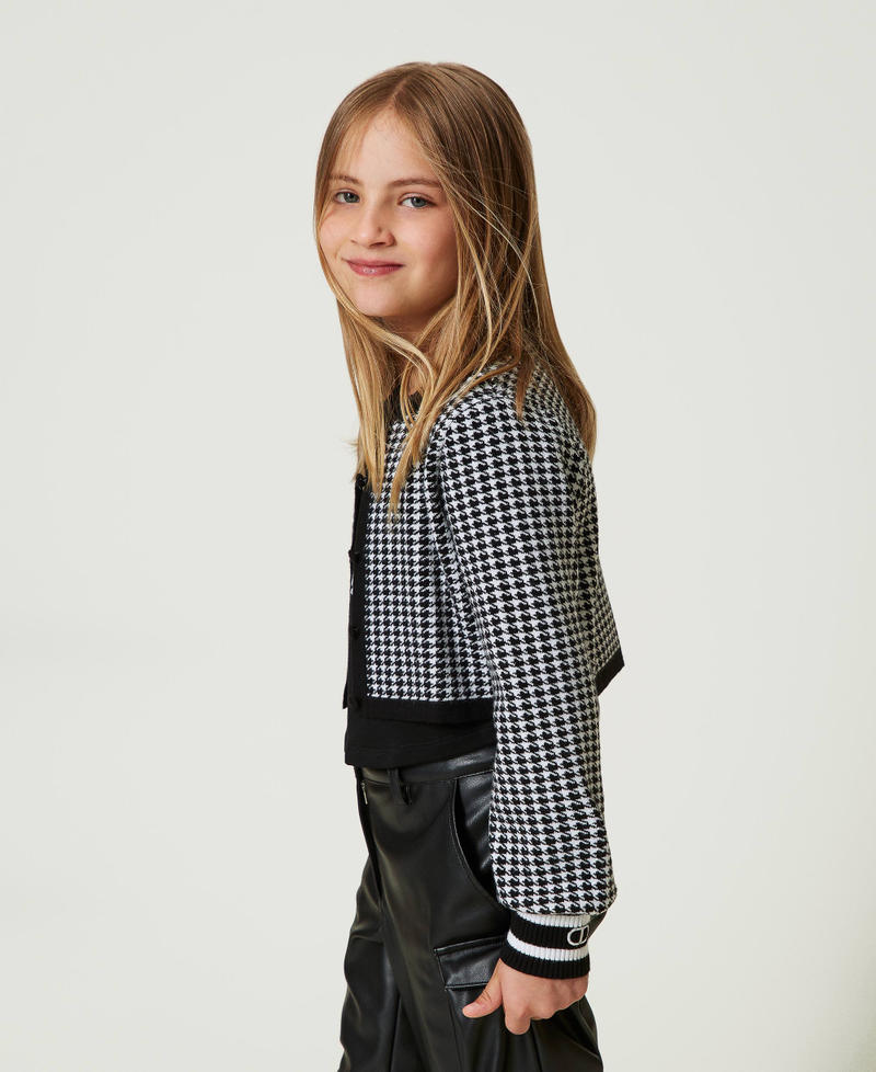 Scee by twin set Giacca in maglia jacquard pied de poule Offerte giornaliere