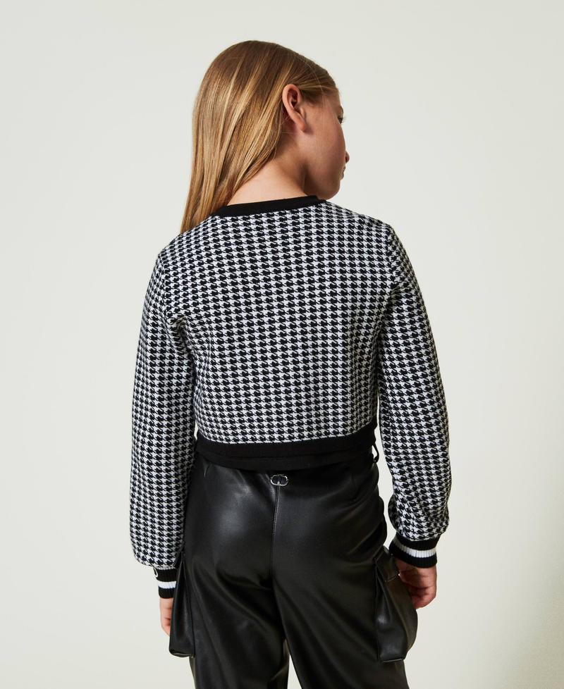 Scee by twin set Giacca in maglia jacquard pied de poule Offerte giornaliere