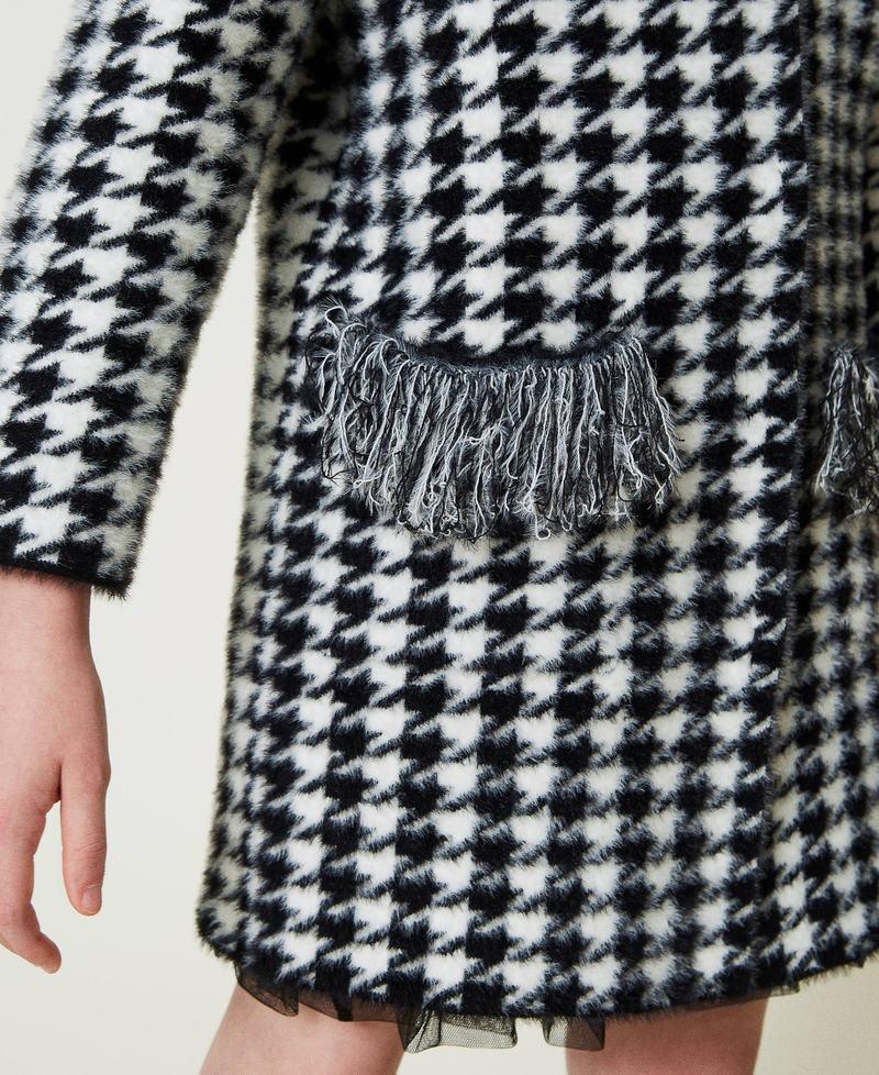 Scee by twin set Cappotto in maglia jacquard pied de poule Offerte speciali