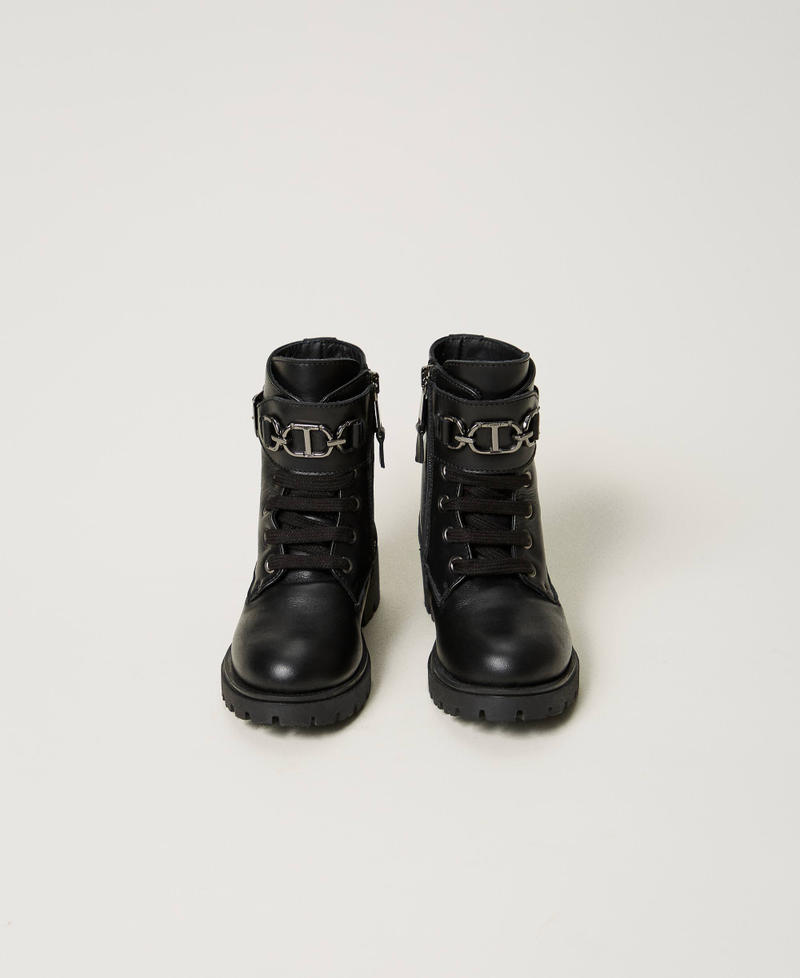 Scee by twin set Anfibi baby in pelle con cinturino Offerta settimanale