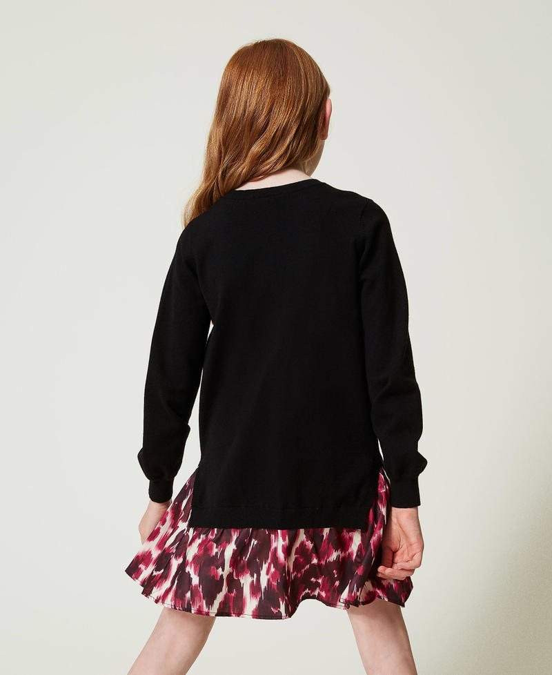 Scee by twin set Abito corto in maglia con inserto stampato Fino al 50% di sconto