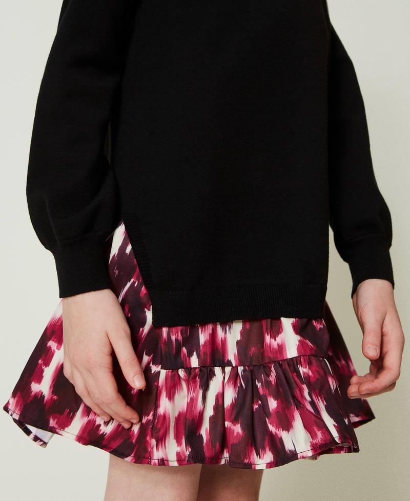 Scee by twin set Abito corto in maglia con inserto stampato Fino al 50% di sconto