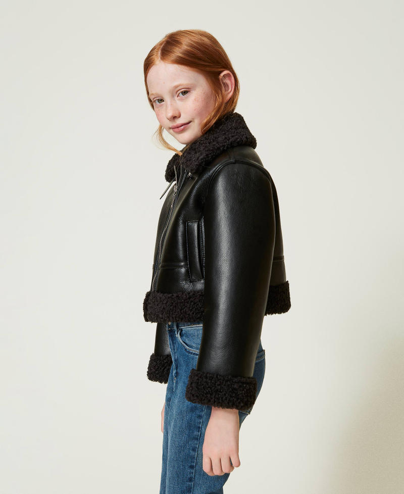 Scee by twin set Giacca aviatore con faux fur Offerta speciale della fabbrica
