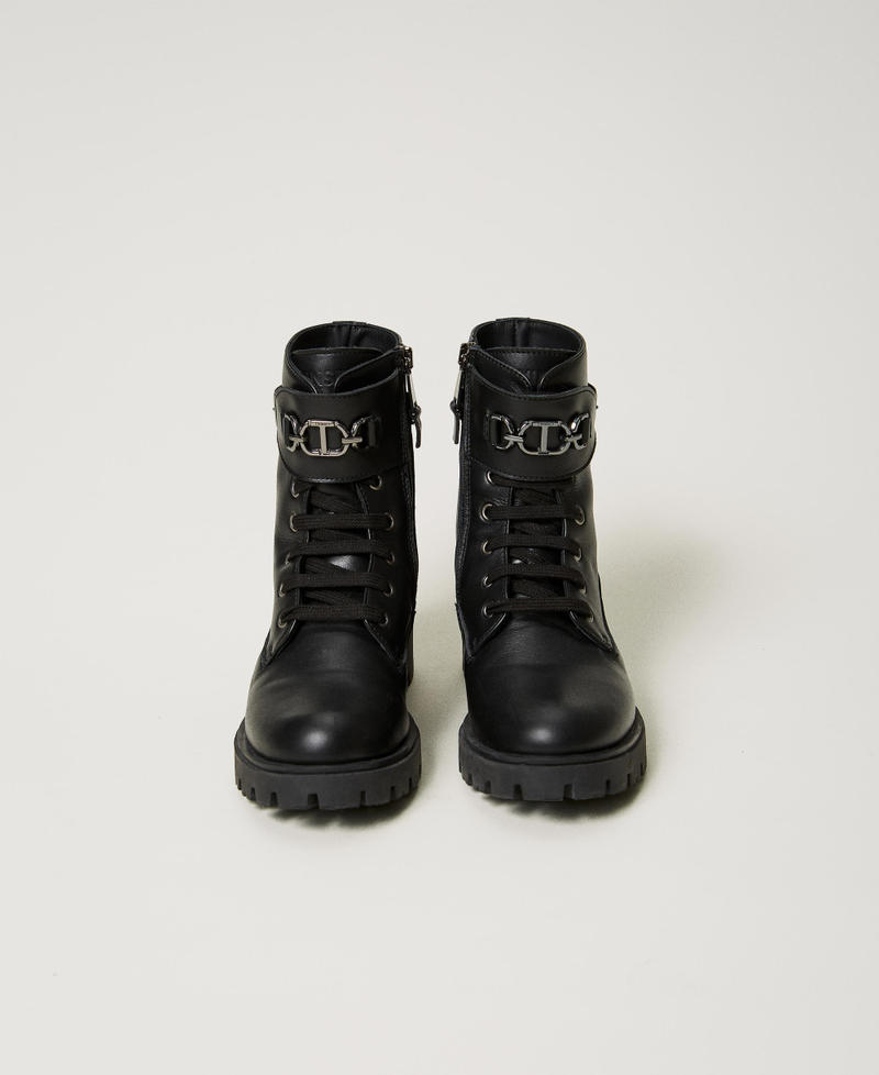 Scee by twin set Anfibi in pelle con cinturino Sostegno trimestrale