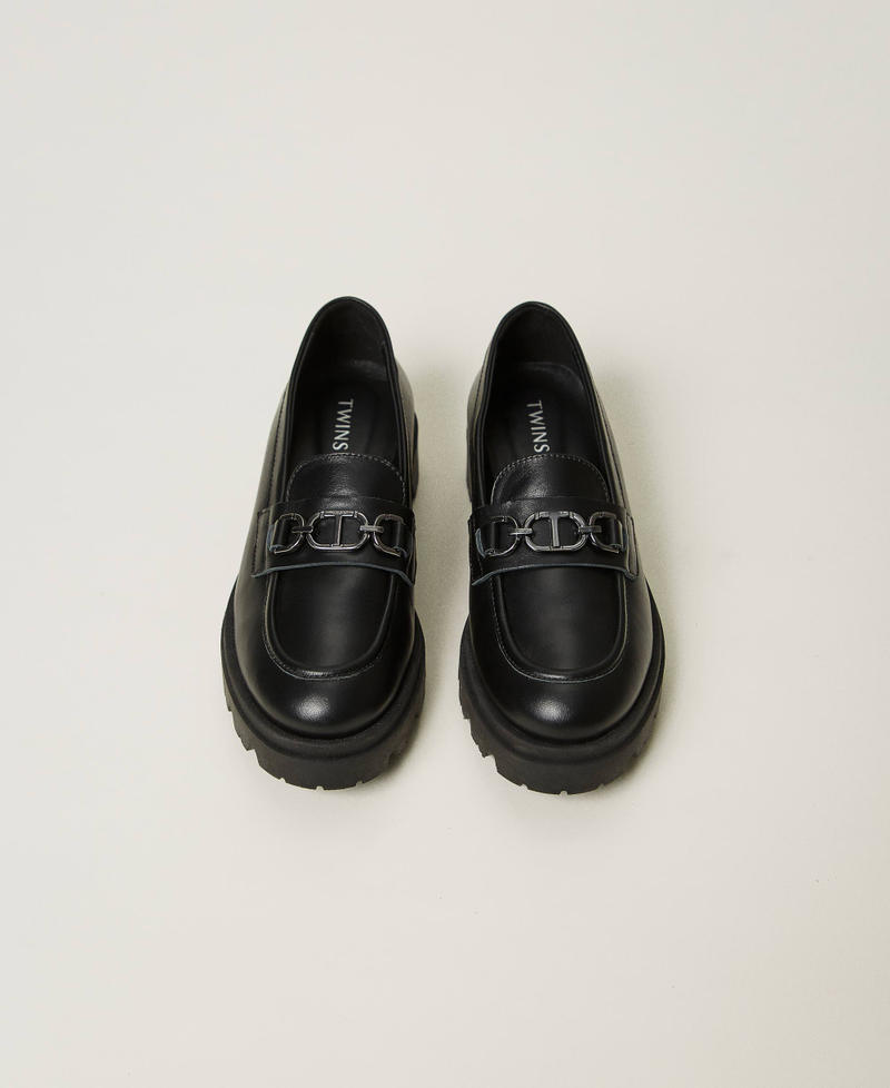 Scee by twin set Mocassini in pelle con Oval T Solo un giorno rimasto