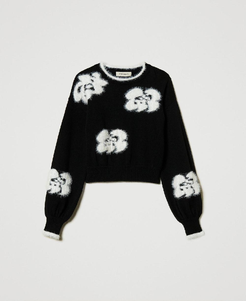 Scee by twin set Maglia con fiori a intarsio Super sconto