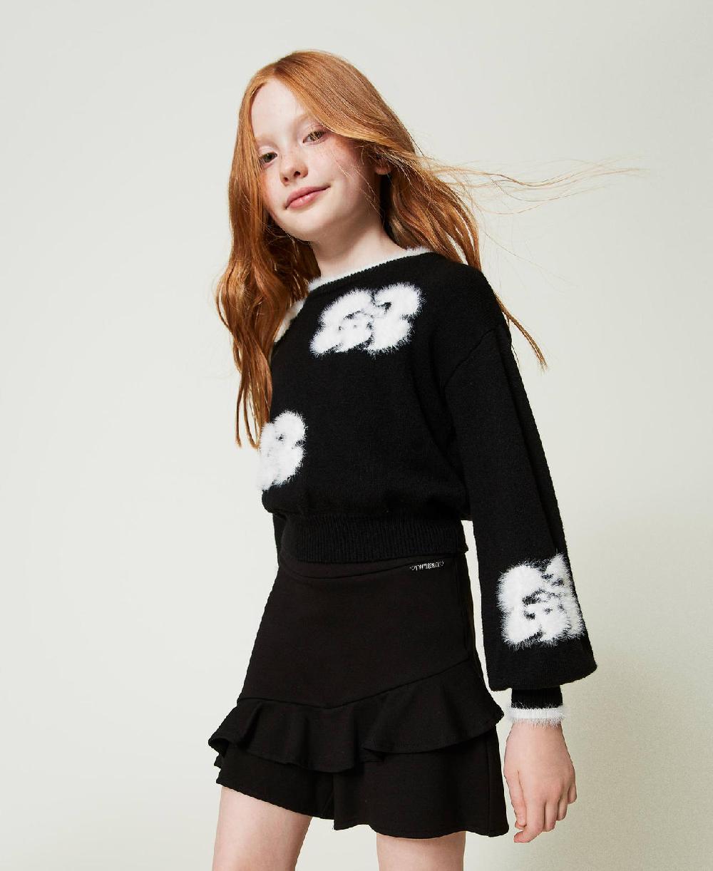 Scee by twin set Maglia con fiori a intarsio Super sconto