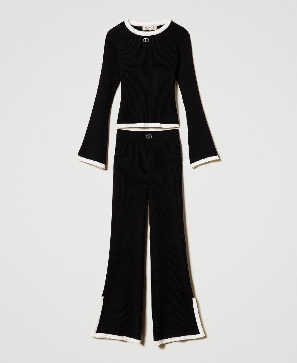 Scee by twin set Maglia e pantaloni ampi a costine 50% di sconto con spedizione gratuita