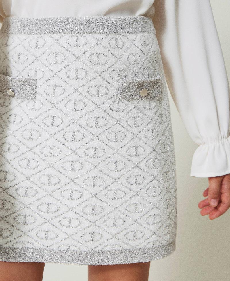 Scee by twin set Gonna corta in maglia jacquard con Oval T Black Friday Prezzi