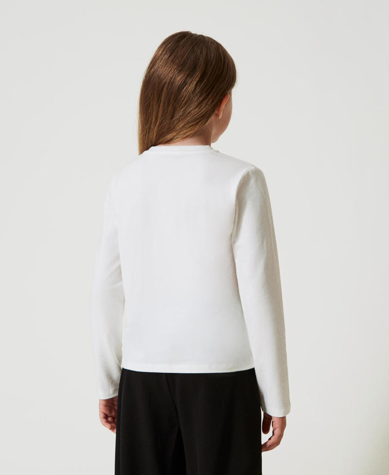Scee by twin set T-shirt cropped con logo ricamato In vendita