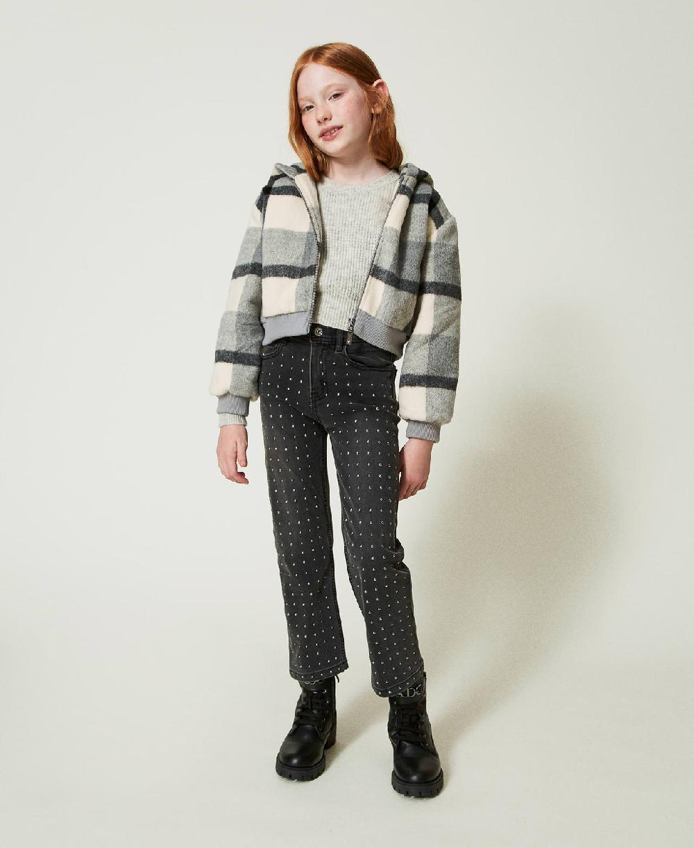 Scee by twin set Bomber in panno check Nuovo