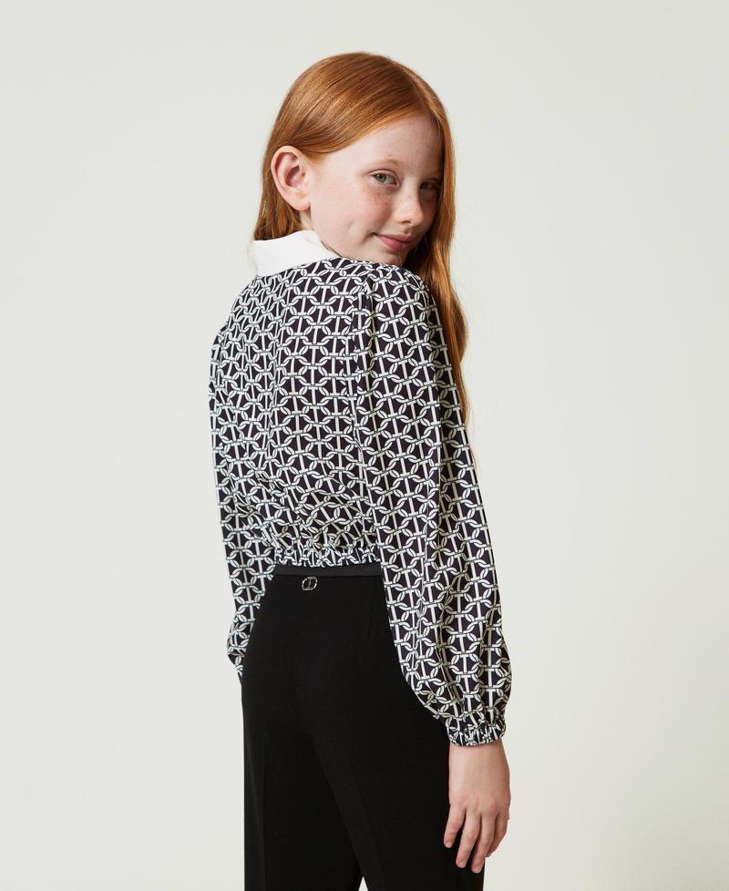 Scee by twin set Blusa in crêpe de Chine con stampa Pezzi Unici