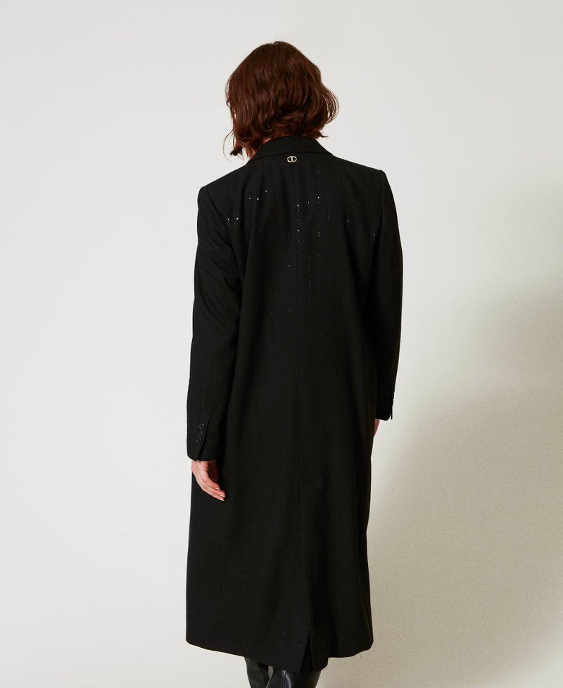 Scee by twin set Cappotto in panno con paillettes Consegna Veloce