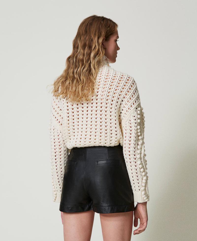 Scee by twin set Shorts 'Fairfax' in pelle con zip Sottocosto