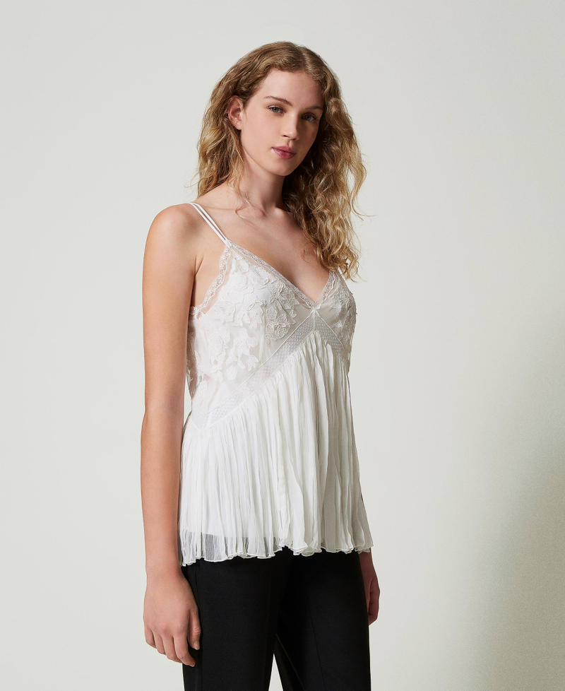 Scee by twin set Top in creponne e tulle Presa