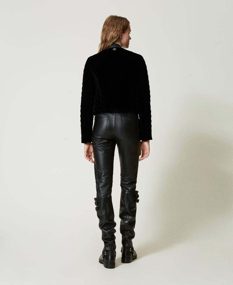 Scee by twin set Pantaloni biker 'Fairfax' in pelle Sconto