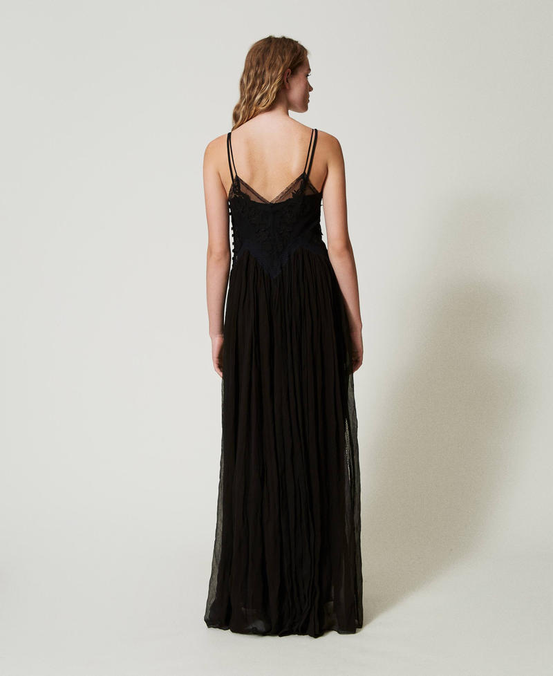 Scee by twin set Abito lungo in creponne e tulle Economico