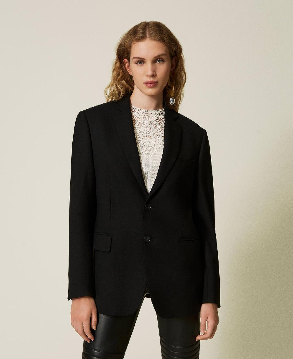 Scee by twin set Giacca blazer sartoriale in serge misto lana Online