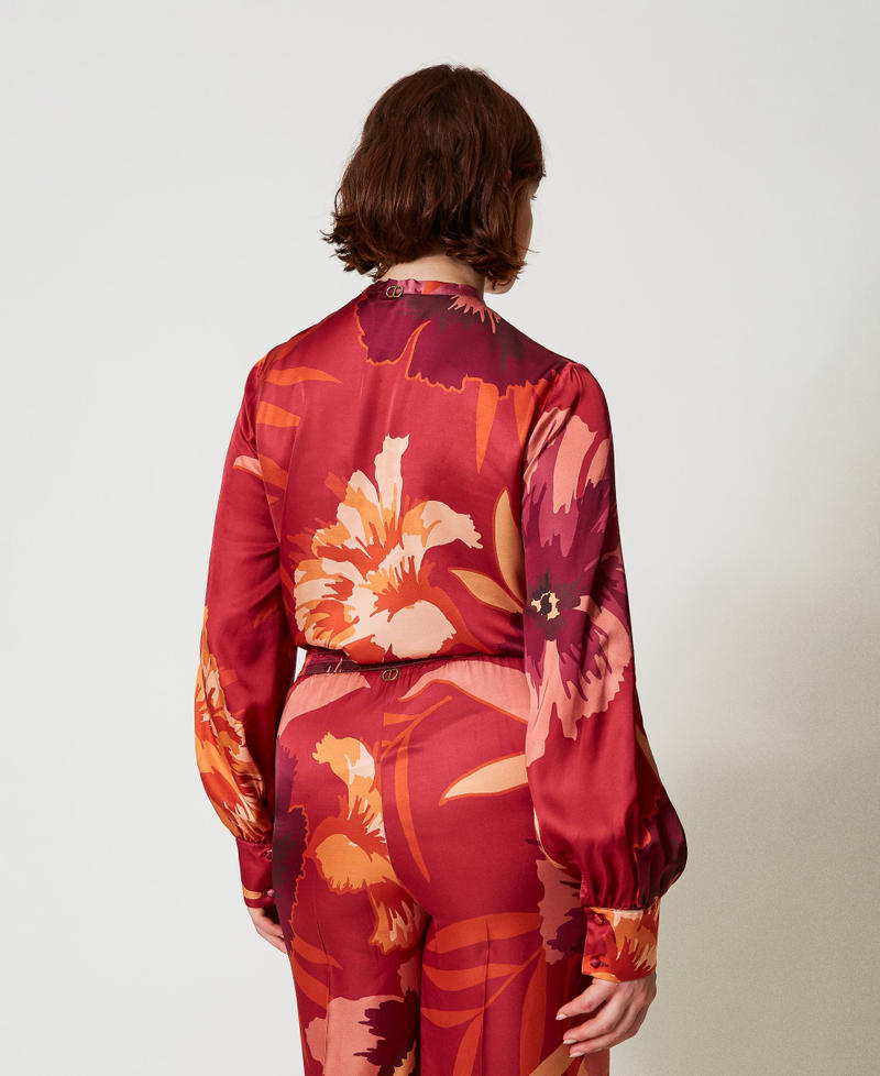 Scee by twin set Camicia in raso a fiori Negozio