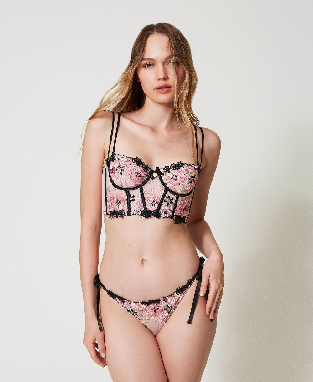 Scee by twin set Bustino in tulle con ricamo Nuova