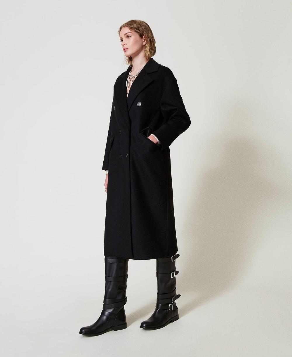 Scee by twin set Cappotto di linea morbida in misto lana Moda