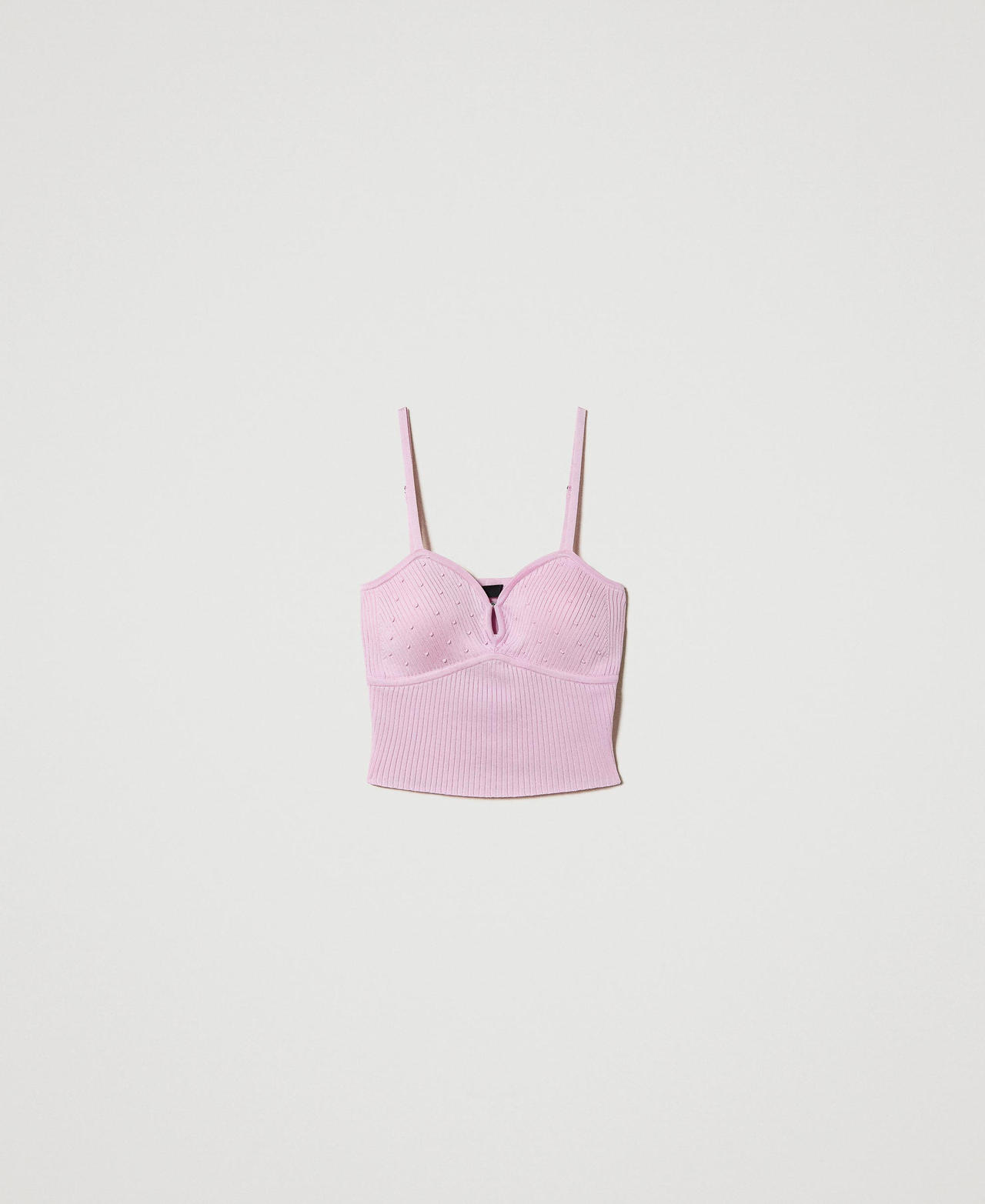 Scee by twin set Top in filato riciclato con perline Sconto di tempo limitato