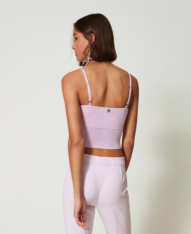 Scee by twin set Top in filato riciclato con perline Sconto di tempo limitato