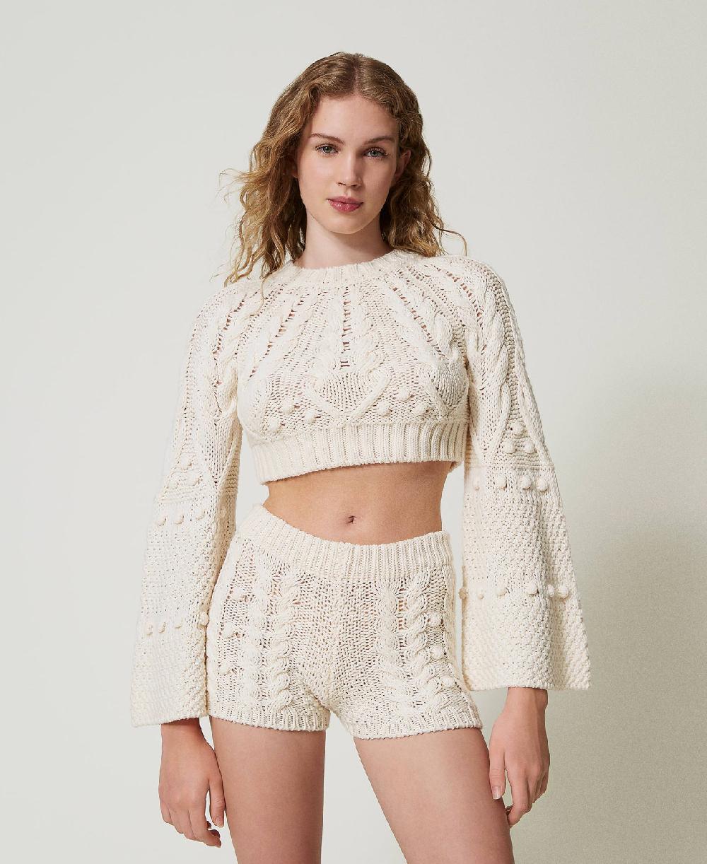 Scee by twin set Shorts in maglia di lana Offerta speciale