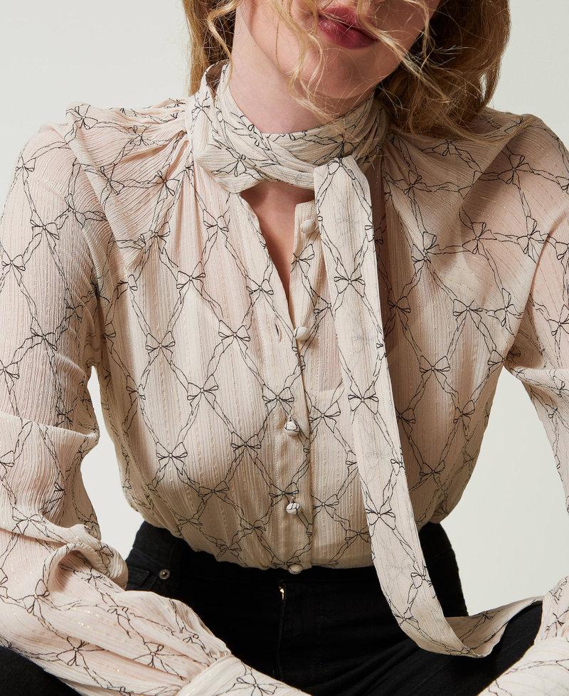 Scee by twin set Camicia in creponne con stampa fiocchi Comprare a buon mercato