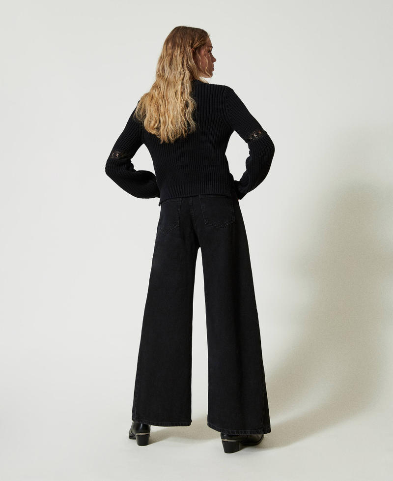 Scee by twin set Jeans cropped con doppi bottoni Flash Sale