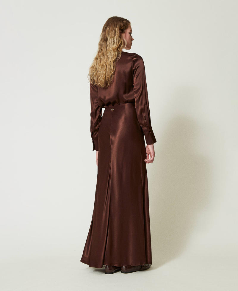 Scee by twin set Gonna lunga in raso con drappeggio Shopping online