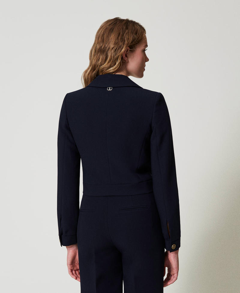 Scee by twin set Giacca cropped in cady crêpe Vendite stagionali