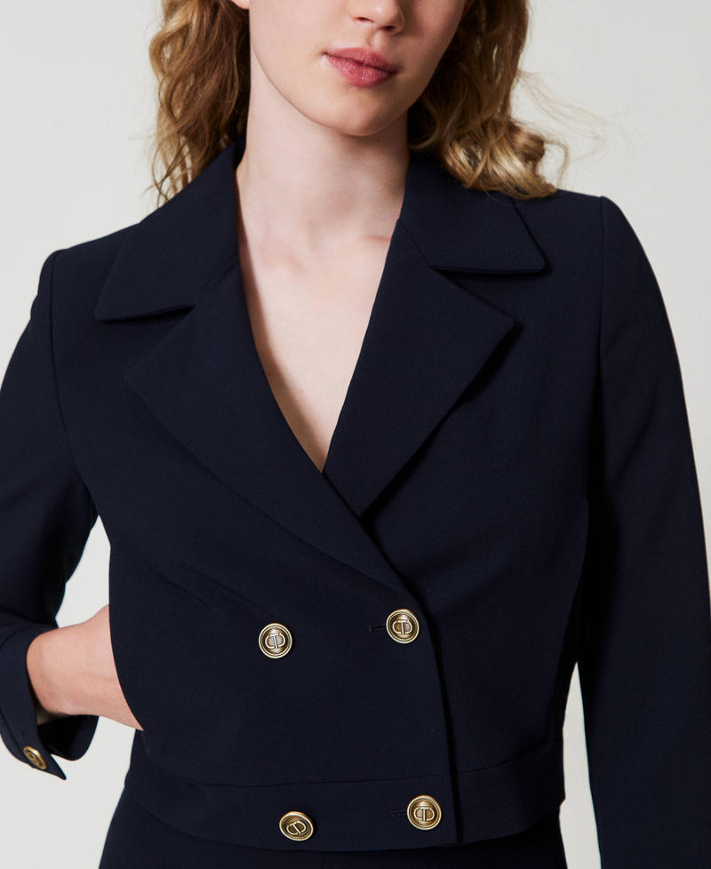 Scee by twin set Giacca cropped in cady crêpe Vendite stagionali