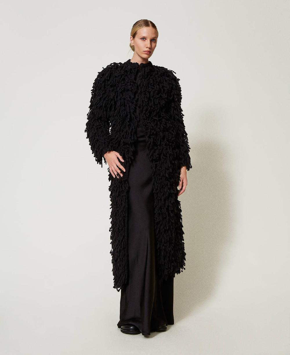 Scee by twin set Cappotto 'Elizabeth' in maglia bouclé Black Friday
