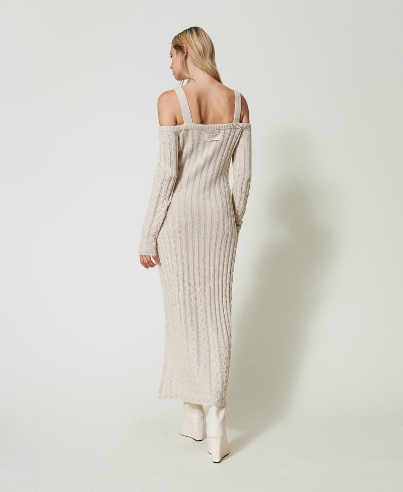 Scee by twin set Abito lungo in filato Treeblend con trecce Online Outlet