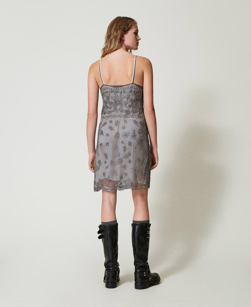 Scee by twin set Abito corto in tulle con ricamo a mano Offerte esclusive