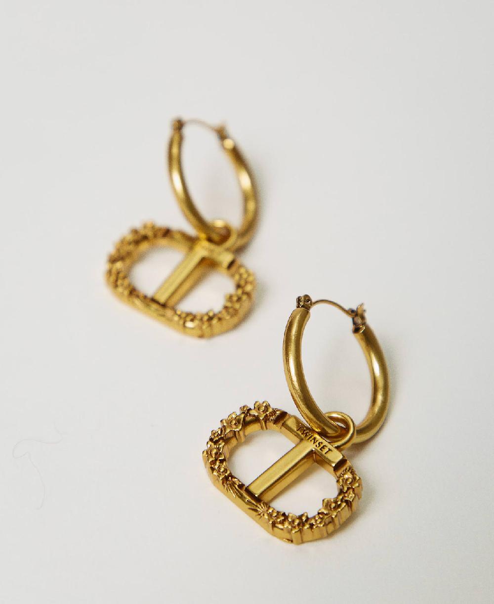Scee by twin set Orecchini ad anello con Oval T floreale Liquidazione