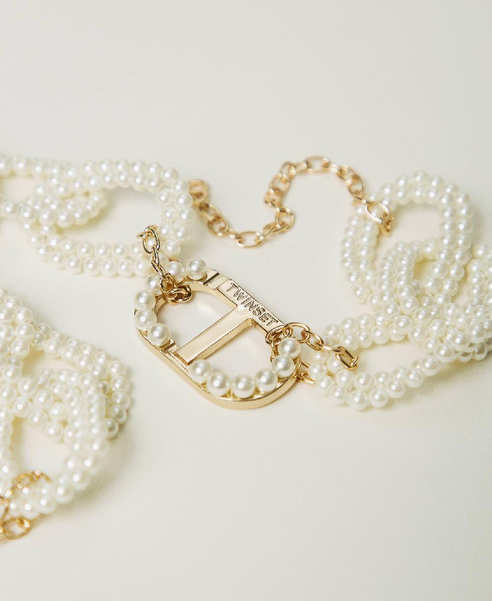 Scee by twin set Collana con catena di perle e Oval T Offerte giornaliere