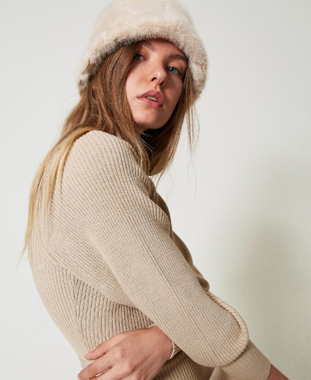 Scee by twin set Cappello bucket in faux fur con logo Rilascio limitato
