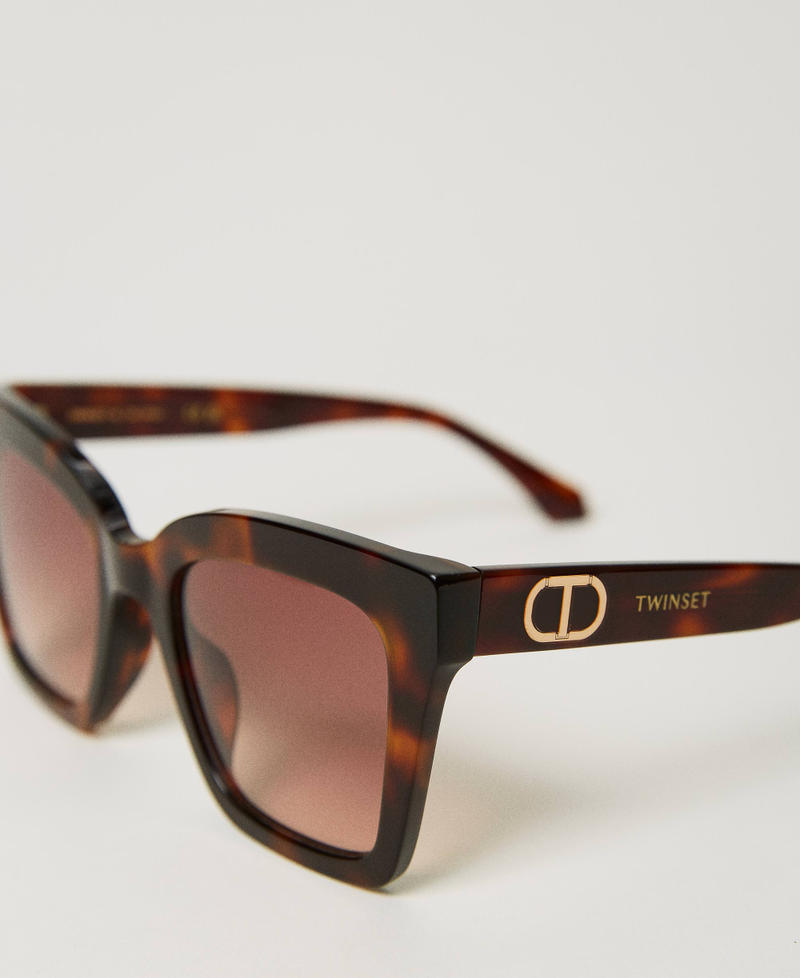 Scee by twin set Occhiali da sole squadrati tortoise In vendita