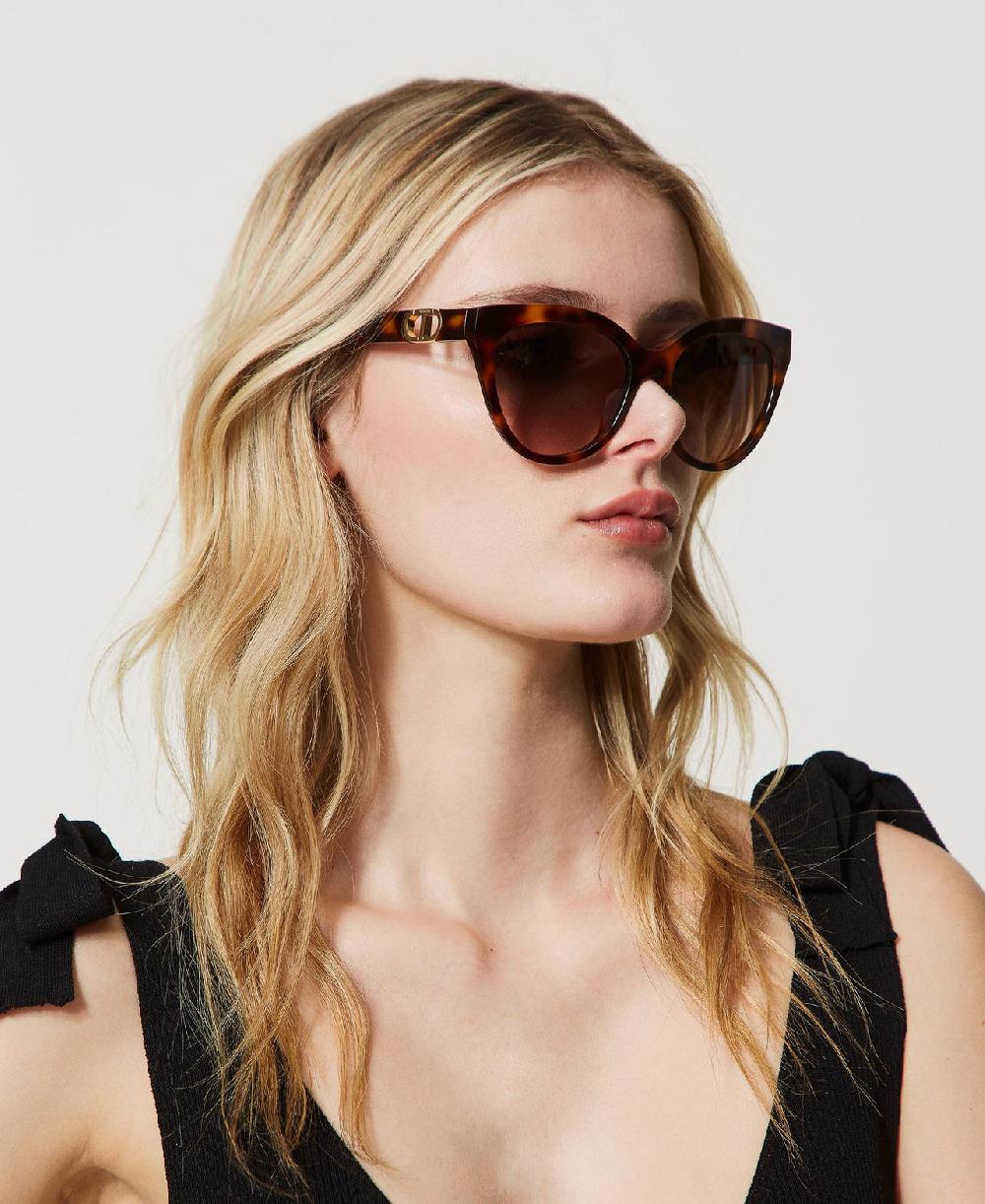 Scee by twin set Occhiali da sole cat-eye tortoise Spedizione Gratuita