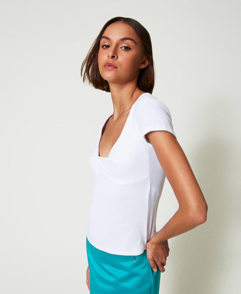 Scee by twin set T-shirt a costine con nodo Consegna Veloce