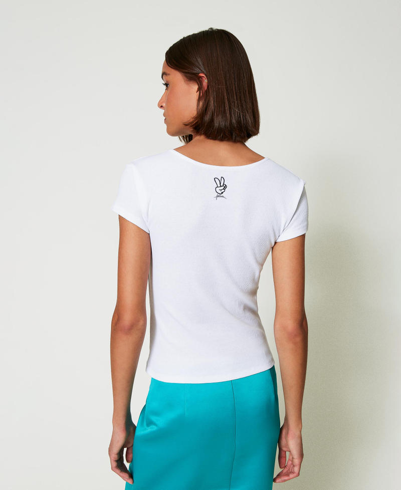 Scee by twin set T-shirt a costine con nodo Consegna Veloce
