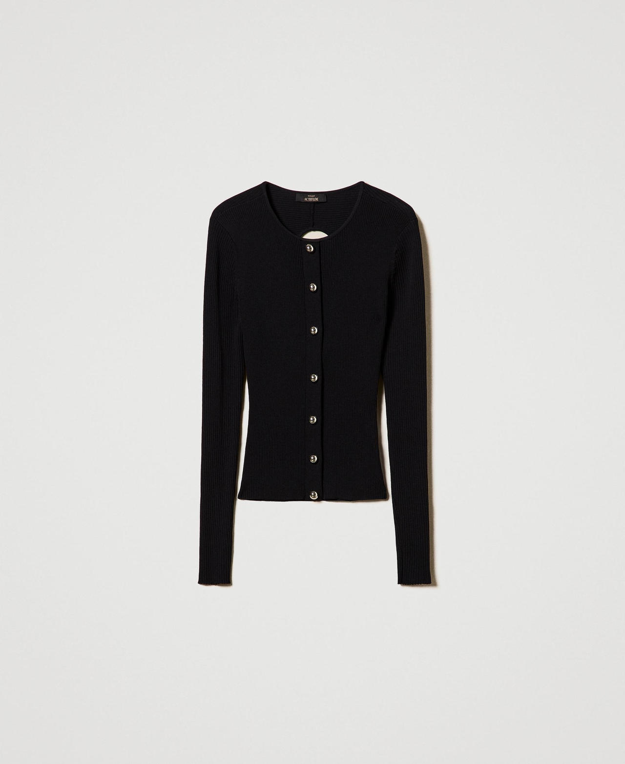 Scee by twin set Cardigan a costine con borchie Promozione Limitata