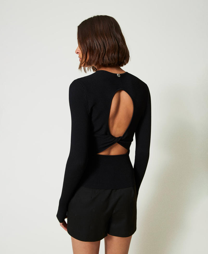 Scee by twin set Cardigan a costine con borchie Promozione Limitata