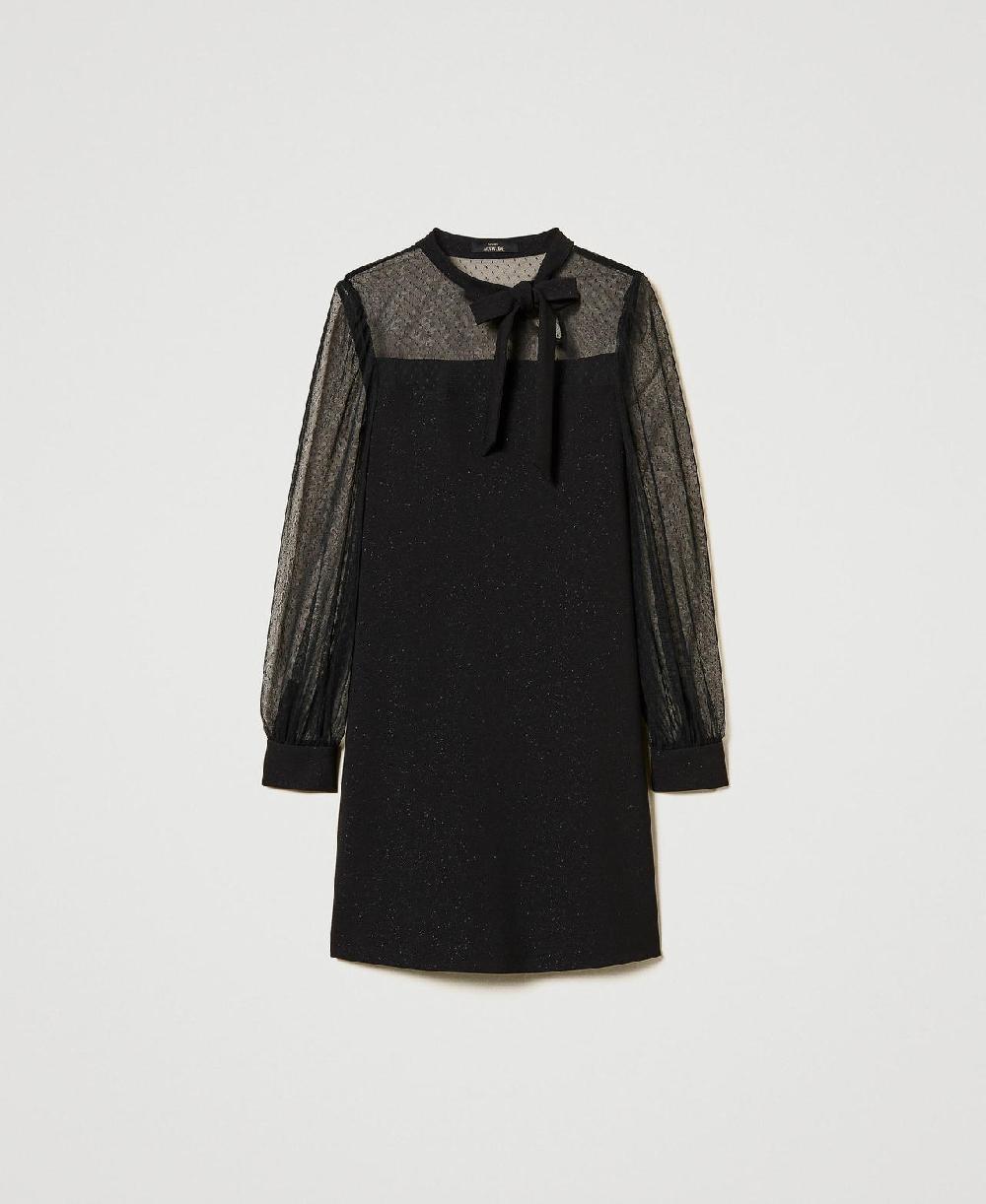 Scee by twin set Abito corto con tulle plumetis Sottocosto