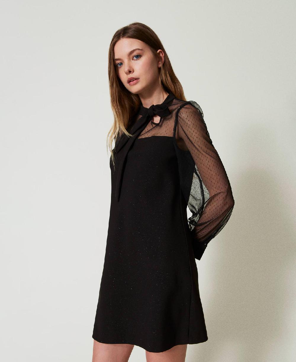 Scee by twin set Abito corto con tulle plumetis Sottocosto