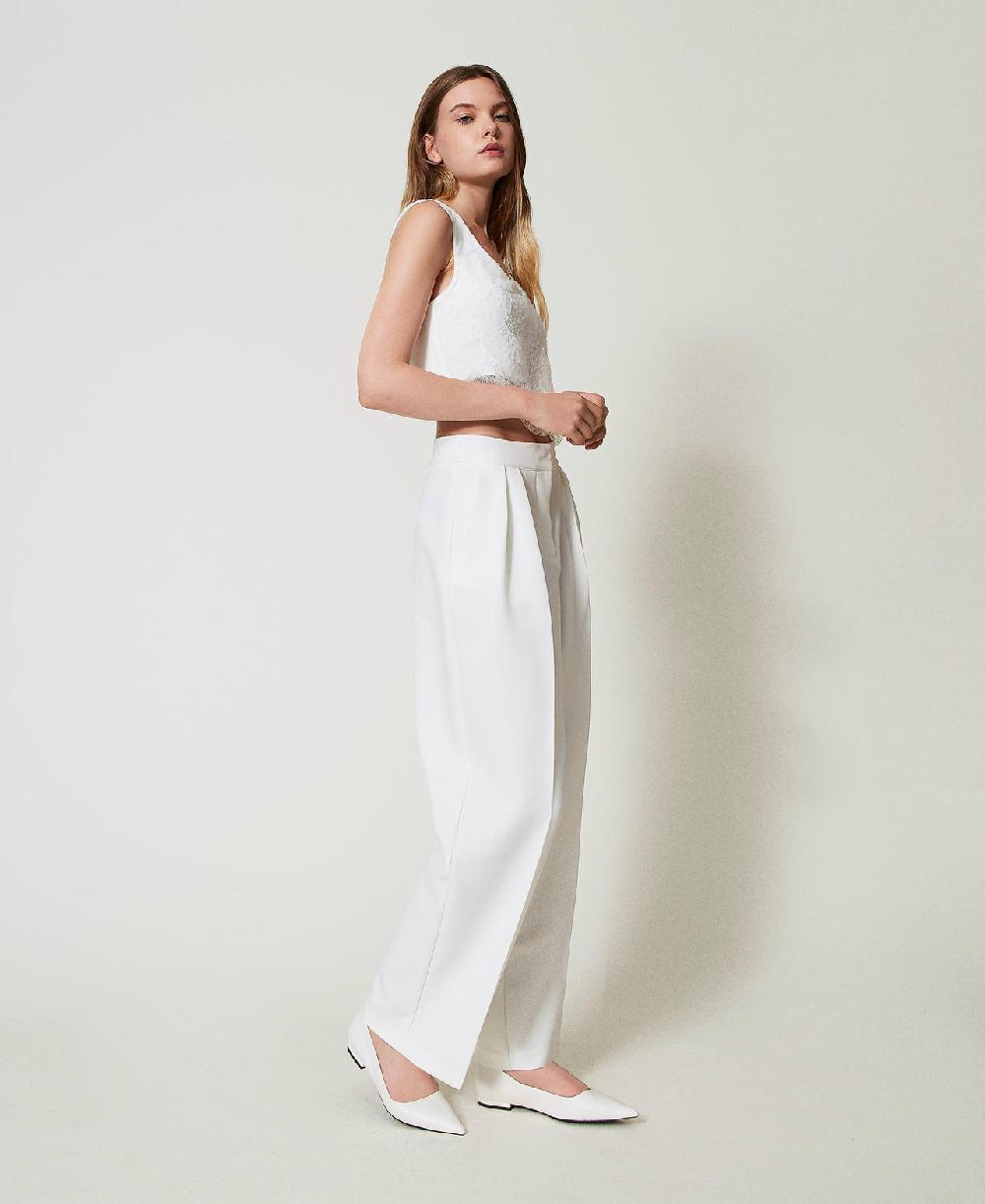 Scee by twin set Pantaloni a palazzo con pieghe Economico