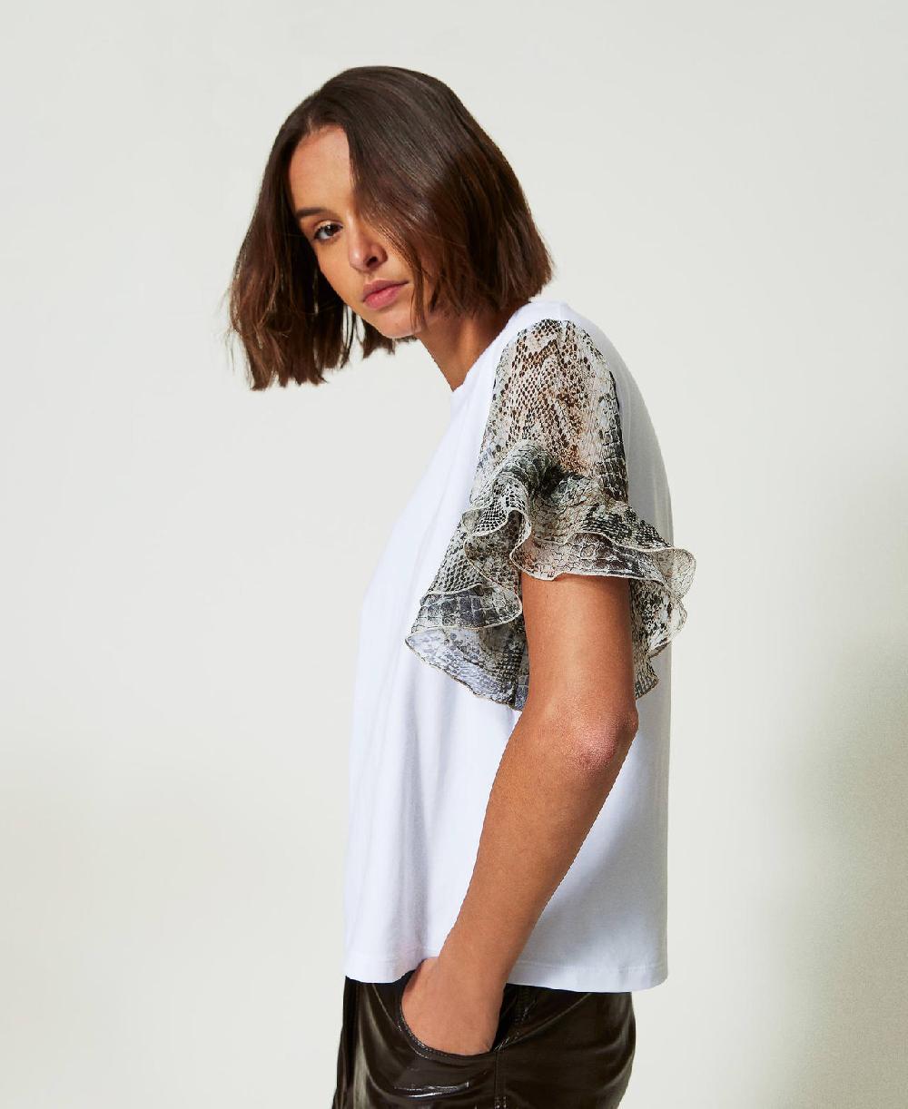 Scee by twin set T-shirt con maniche a stampa snake Outlet