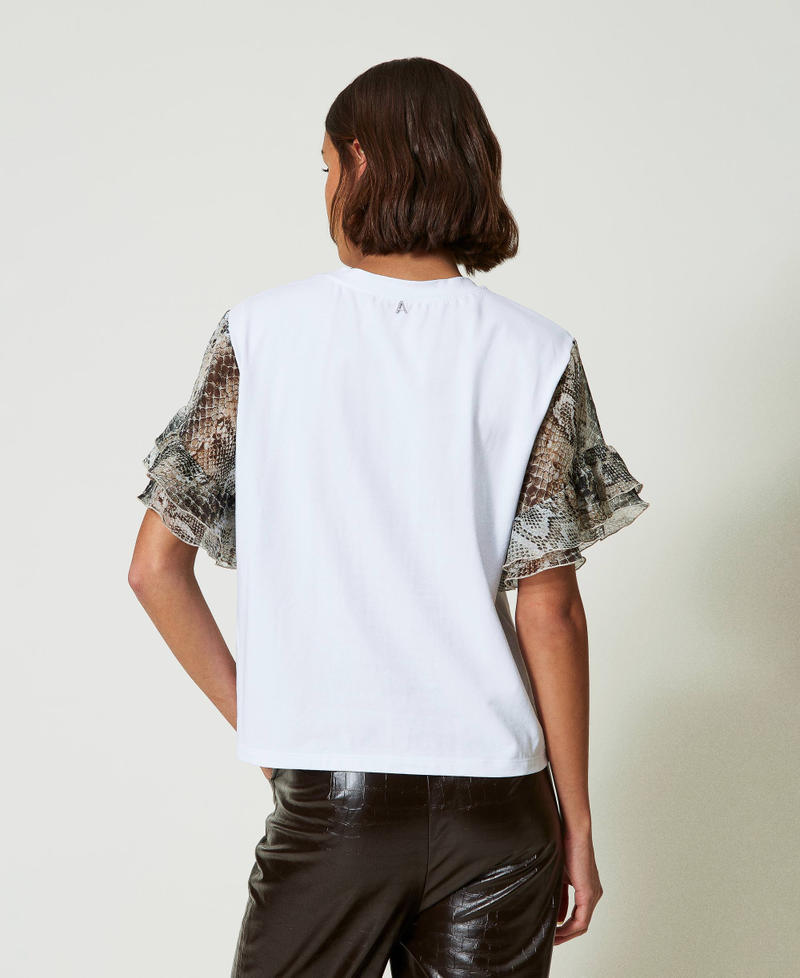 Scee by twin set T-shirt con maniche a stampa snake Outlet